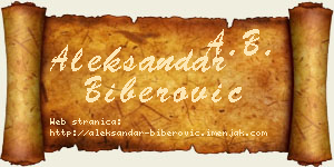 Aleksandar Biberović vizit kartica
